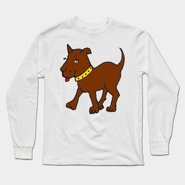 Brown Dog Long Sleeve T-Shirt by Michelle Le Grand